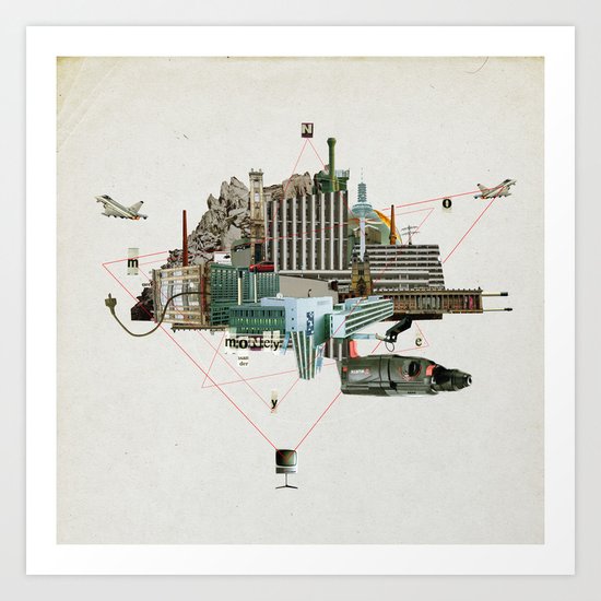 Collage City Mix 2 Art Print