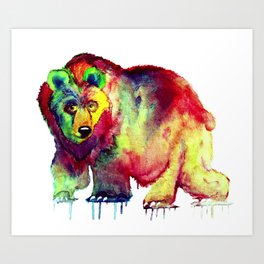 Coloured Bear Art Print