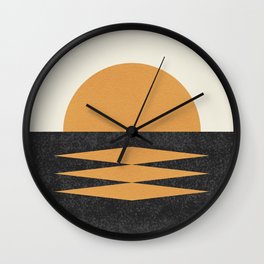 Sunset Geometric Midcentury style Wall Clock