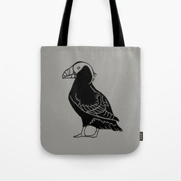 Tufted Puffin on Stone Tote Bag