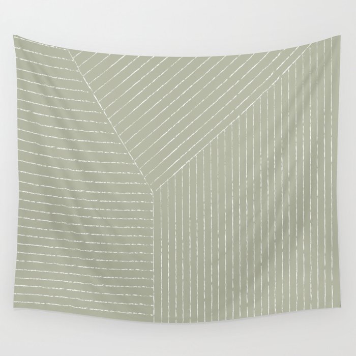 Lines (Linen Sage) Wall Tapestry