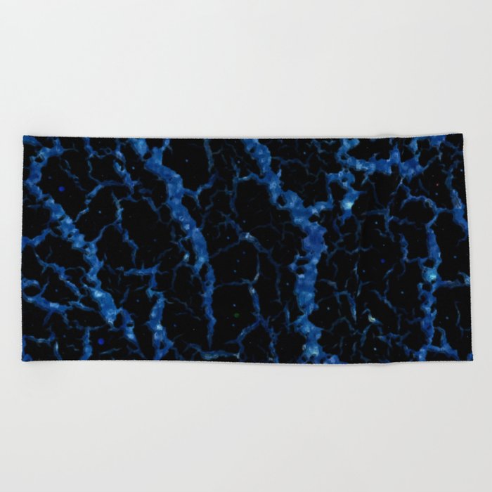 Cracked Space Lava - Glitter Blue Beach Towel