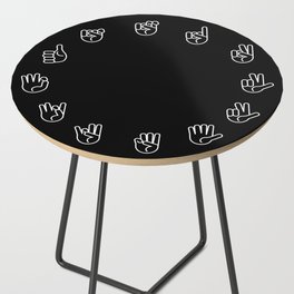 Sign Language Cloack Side Table