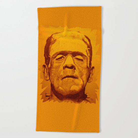 The creature - orange Beach Towel