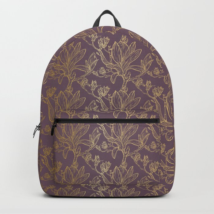 Royal Magnolia Seamless Pattern Purple Backpack