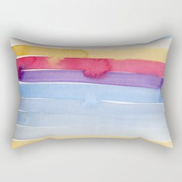 Watercolor Rainbow Stripes Rectangular Pillow
