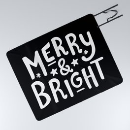 Merry and Bright (white) Picnic Blanket