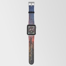 Colorful night sky and pine forest Apple Watch Band