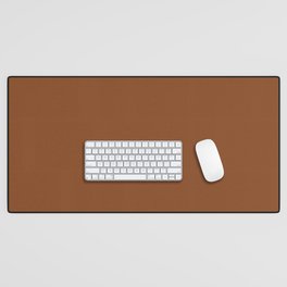 Ginger Bread brown solid color modern abstract pattern Desk Mat