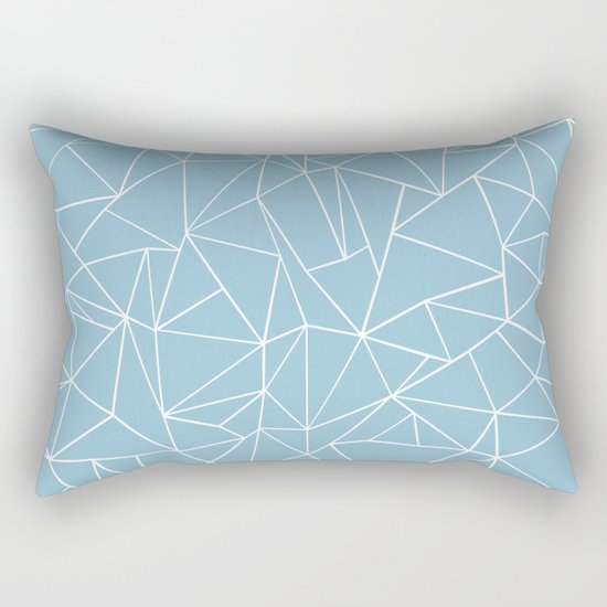 Abstraction Outline Sky Blue Rectangular Pillow