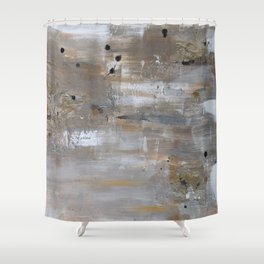 Silver and Gold Abstract Shower Curtain