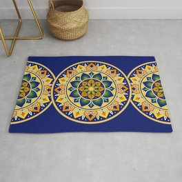 Italian Tile Pattern – Peacock motifs majolica from Deruta Area & Throw Rug