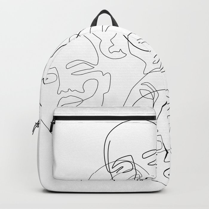Lined Face Sketches Backpack