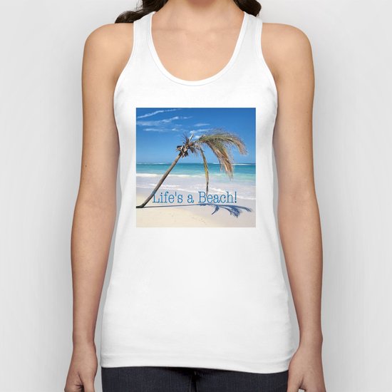Landscape | Palm and Beach | Life's a Beach! | Nadia Bonello Unisex Tank Top