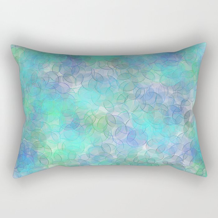 Light Blue Glossy Trendy Bubbles Collection Rectangular Pillow