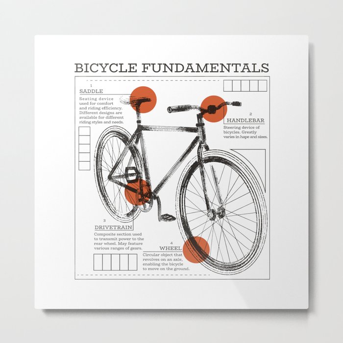 Bicycle Fundamentals Bike Infigraphic Metal Print