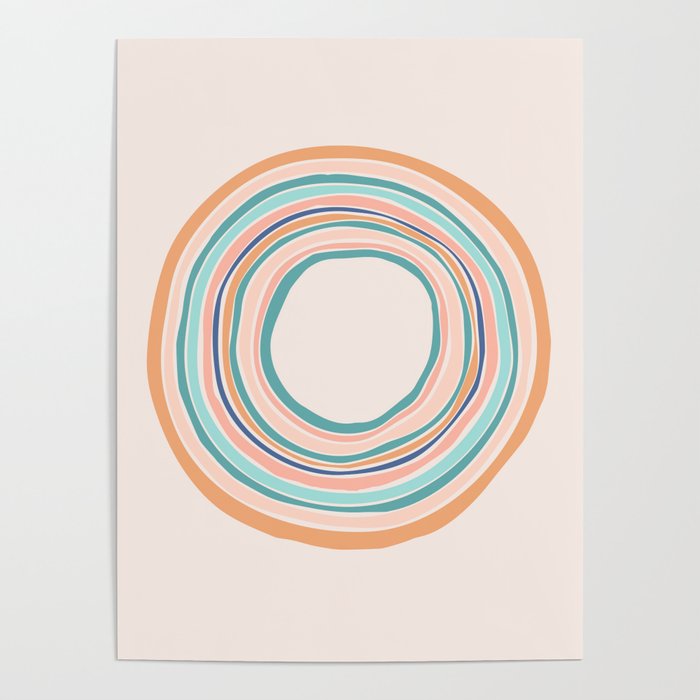 Time Travel - Colorful Rings Poster