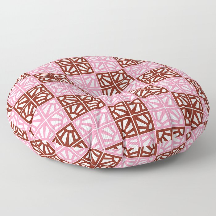 Breeze Block Eleven P Red Floor Pillow