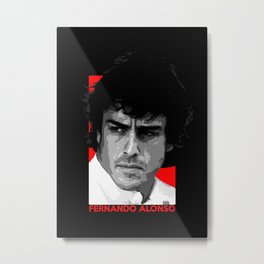Formula One - Fernando Alonso Metal Print | Vector, Illustration, Graphic Design, People 