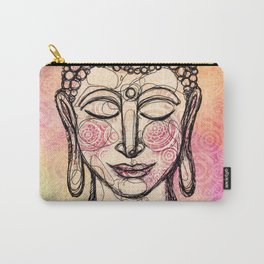 The Mindful Buddha Carry-All Pouch | Peace, Inkdrawing, Meditating, Namaste, Drawing, Oneness, Buddha, Mindfulbuddha, Meditationart, Goldenbuddha 