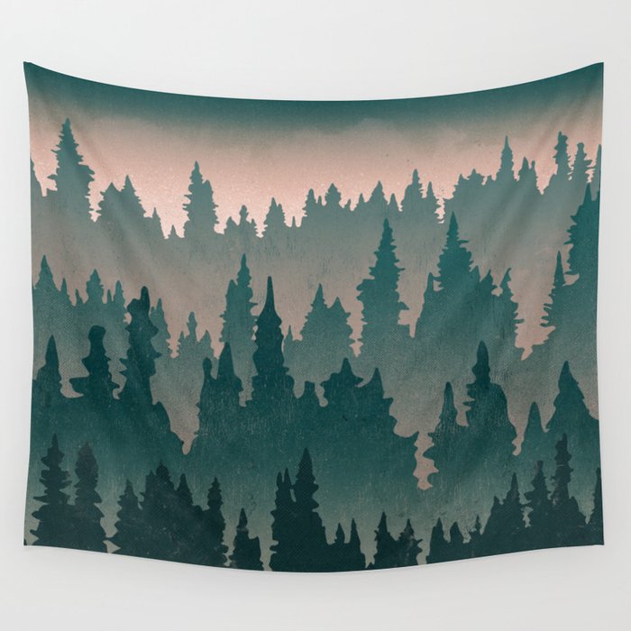 Pastel Forest Fade Dreams Wall Tapestry