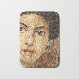Detail of Woman Portrait. Mosaic art Bath Mat
