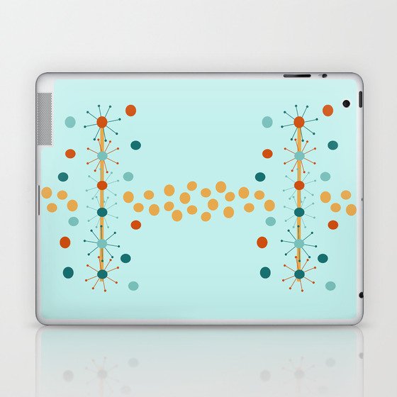 Mid-Century Modern Art Atomic StarDots 1.1 Aqua Laptop & iPad Skin