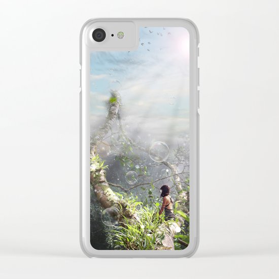 CLIMBING BUBBLES Clear iPhone Case