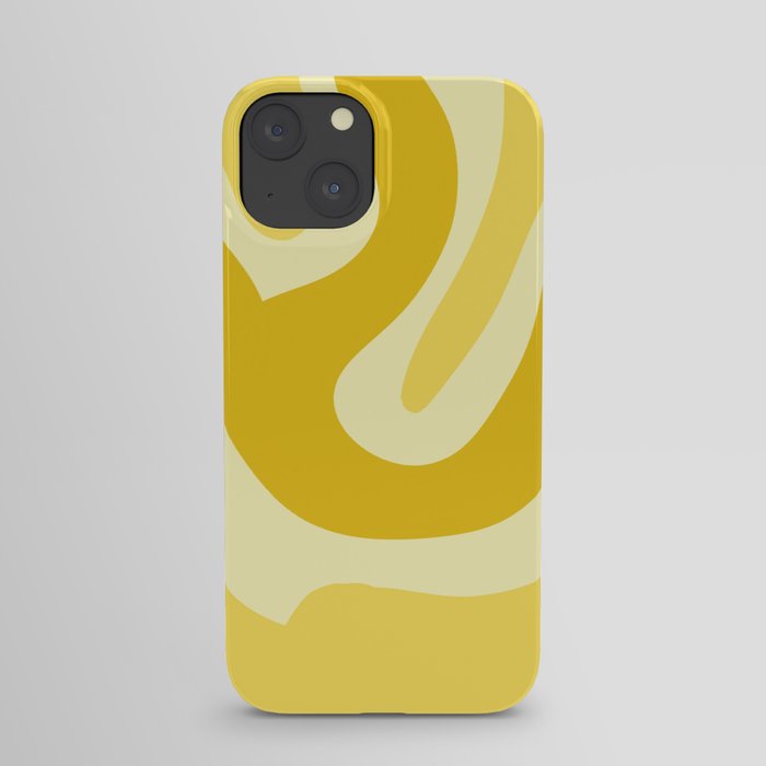 blush yellow modern retro liquid swirl abstract pattern iPhone Case