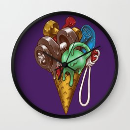 Ice Cream Workout Wall Clock | Icecream, Glace, Jumprope, Kettlebell, Sport, Diet, Dumbbell, Weight, Coach, Mat 