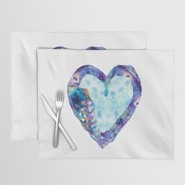 Blue Heart Art Feather Love by Sharon Cummings Placemat
