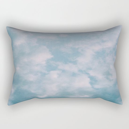 Fluffy Blue Clouds Rectangular Pillow