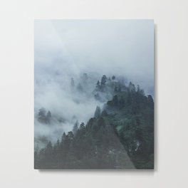 Foggy Mountains | Manali, India Metal Print