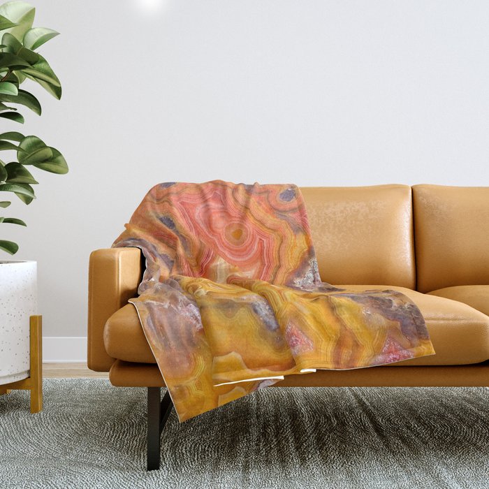 Mexican crazy lace agate pattern Throw Blanket