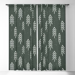 Pine Trees . Olive Blackout Curtain