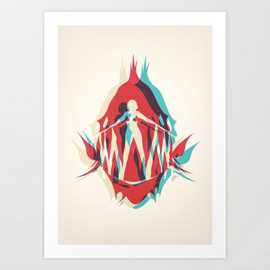 Piranha Girl Art Print