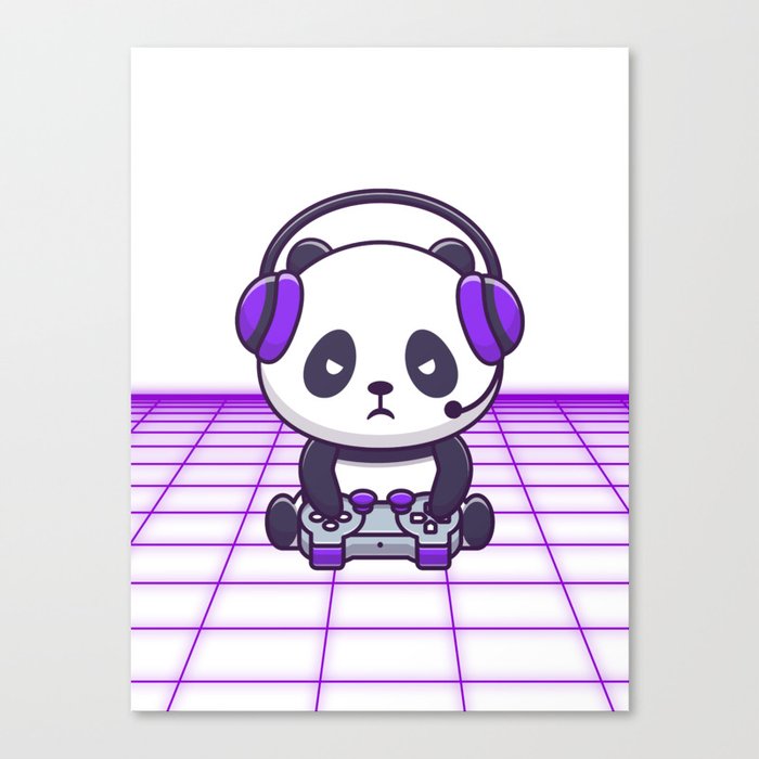 Gaming Panda Canvas Print