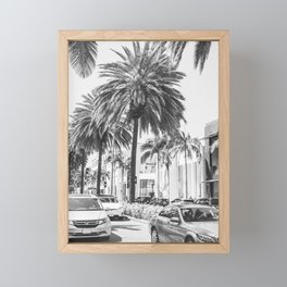 Rodeo Drive in Beverly Hills - Black and White Photo - Los Angeles, California Framed Mini Art Print