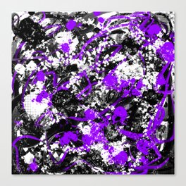 Individualistic Graffiti 4 Black White Purple - Abstract Art Series Canvas Print