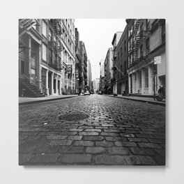 Mercer Street Metal Print | Manhattan, Mercerstreet, Newyorkcity, Mediumformat, Urban, Film, Deserted, Nyc, Blackandwhite, Soho 
