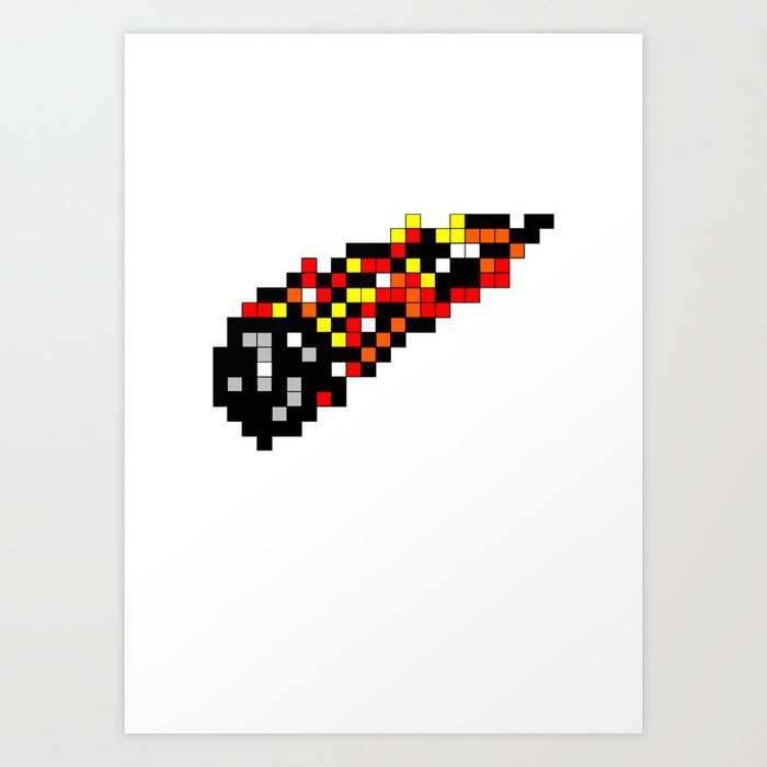 Asteroid Pixel Art Print