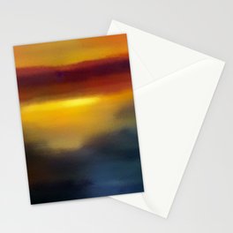 Cool Warm Moody Sunset Modern Abstract Stationery Card
