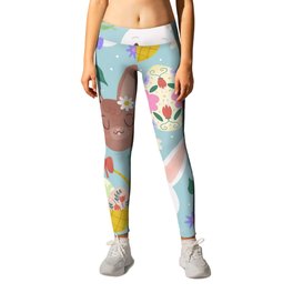 Happy Easter Cute Rabbits Collection Leggings