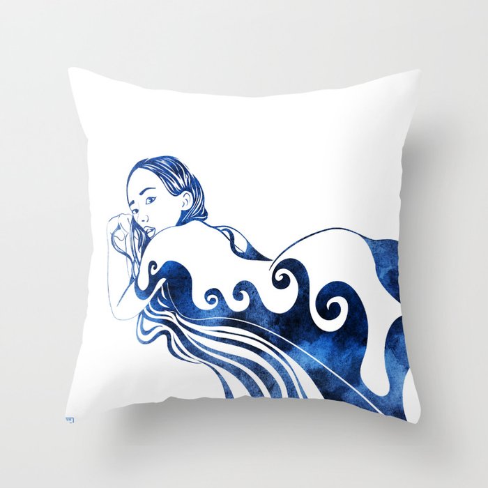 Water Nymph III Throw Pillow
