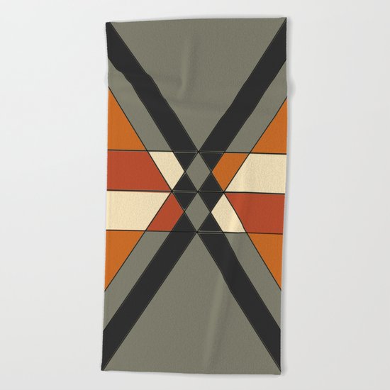 Tribal geometry Beach Towel