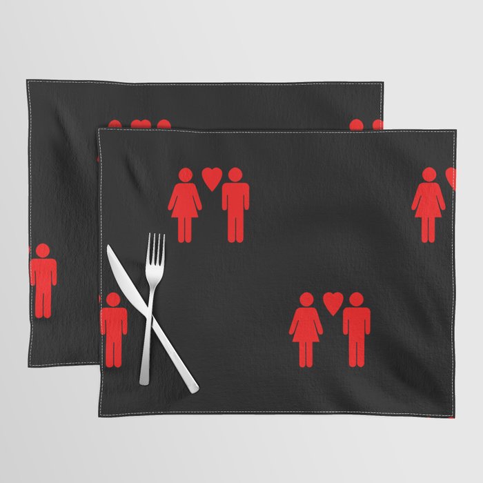 Couple With Heart Pattern Placemat