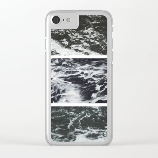 Saltwater Trytych Var II - blacks Clear iPhone Case