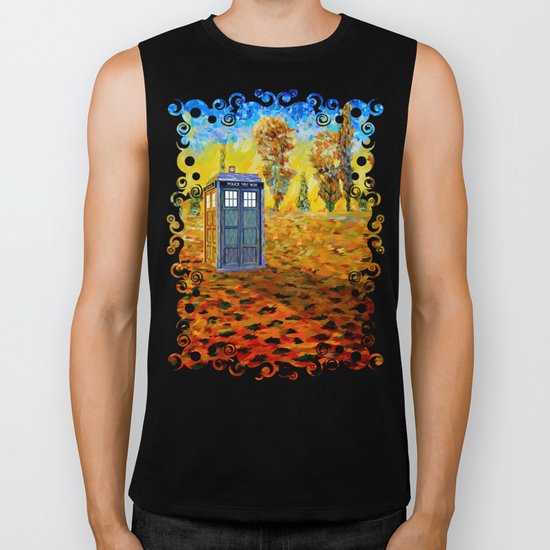 Tardis at Fall Grass field Art painting iPhone 4 4s 5 5c 6, pillow case, mugs and tshirt Biker Tank