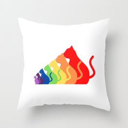 Rainbow Kitties Throw Pillow