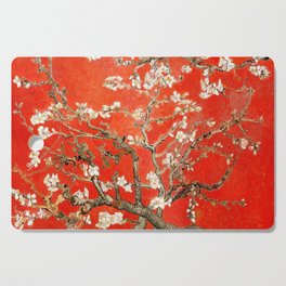 Red Almond Blossoms - Van Gogh (new color edit) Cutting Board